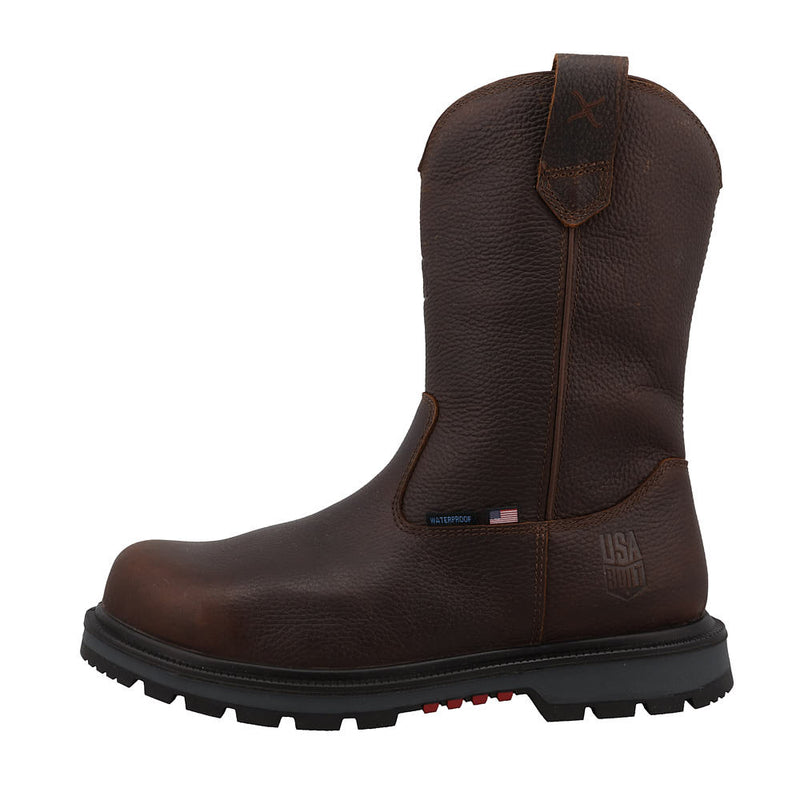 Twisted X Men's Brown Waterproof Nano Round Toe 11in Work Boot