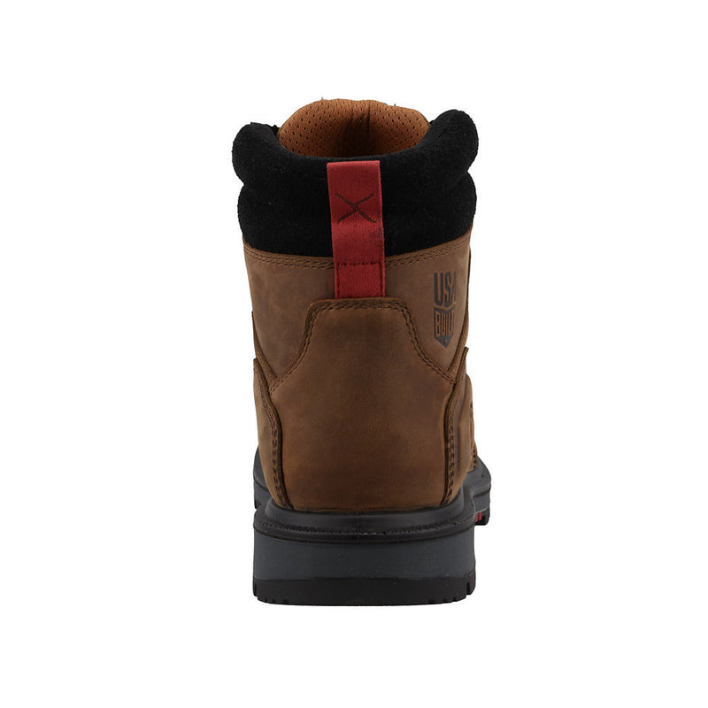 Twisted X Men's 6in Lace Up Brown Round Soft Toe Work Boot