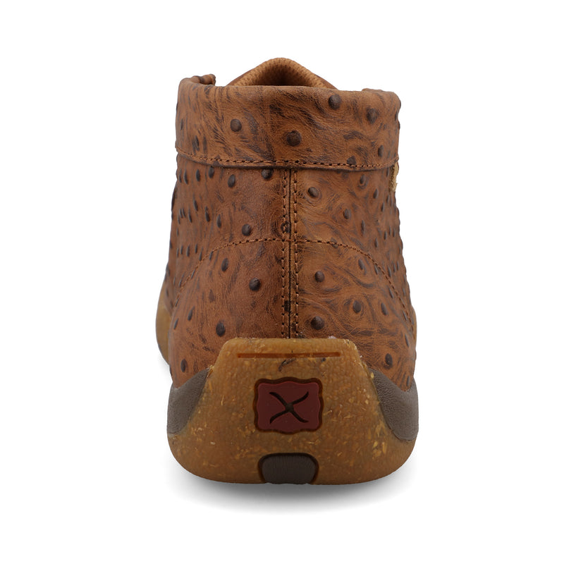 Twisted X Men`s Cognac Ostrich Print Chukka Driving Moc