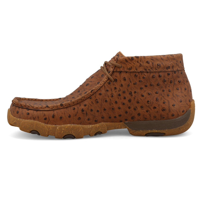 Twisted X Men`s Cognac Ostrich Print Chukka Driving Moc