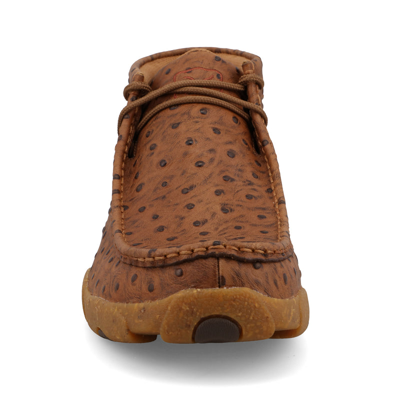 Twisted X Men`s Cognac Ostrich Print Chukka Driving Moc
