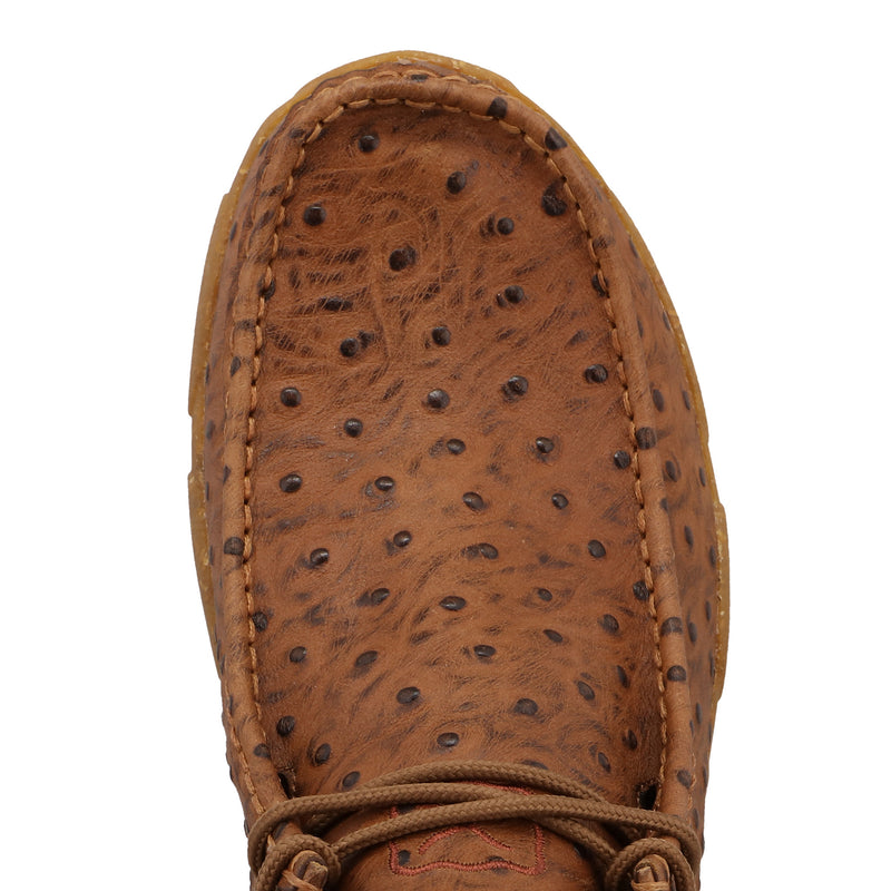 Twisted X Men`s Cognac Ostrich Print Chukka Driving Moc