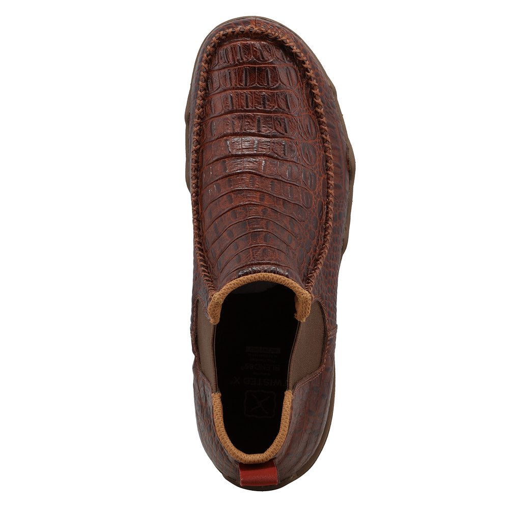 Twisted X Men's UltraLite6In Brown Caiman Print Chelsea Moc — NRS