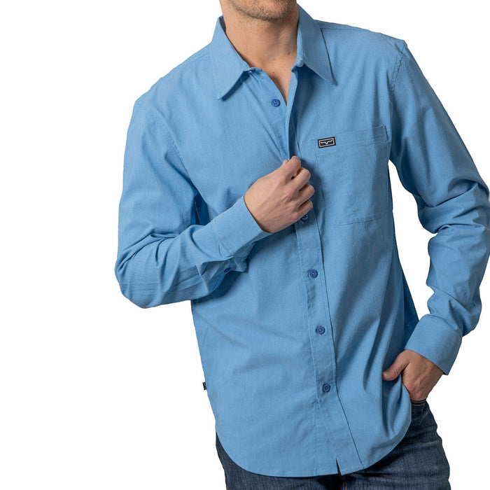 Kimes Ranch Mens Linville Mid Blue Button Shirt