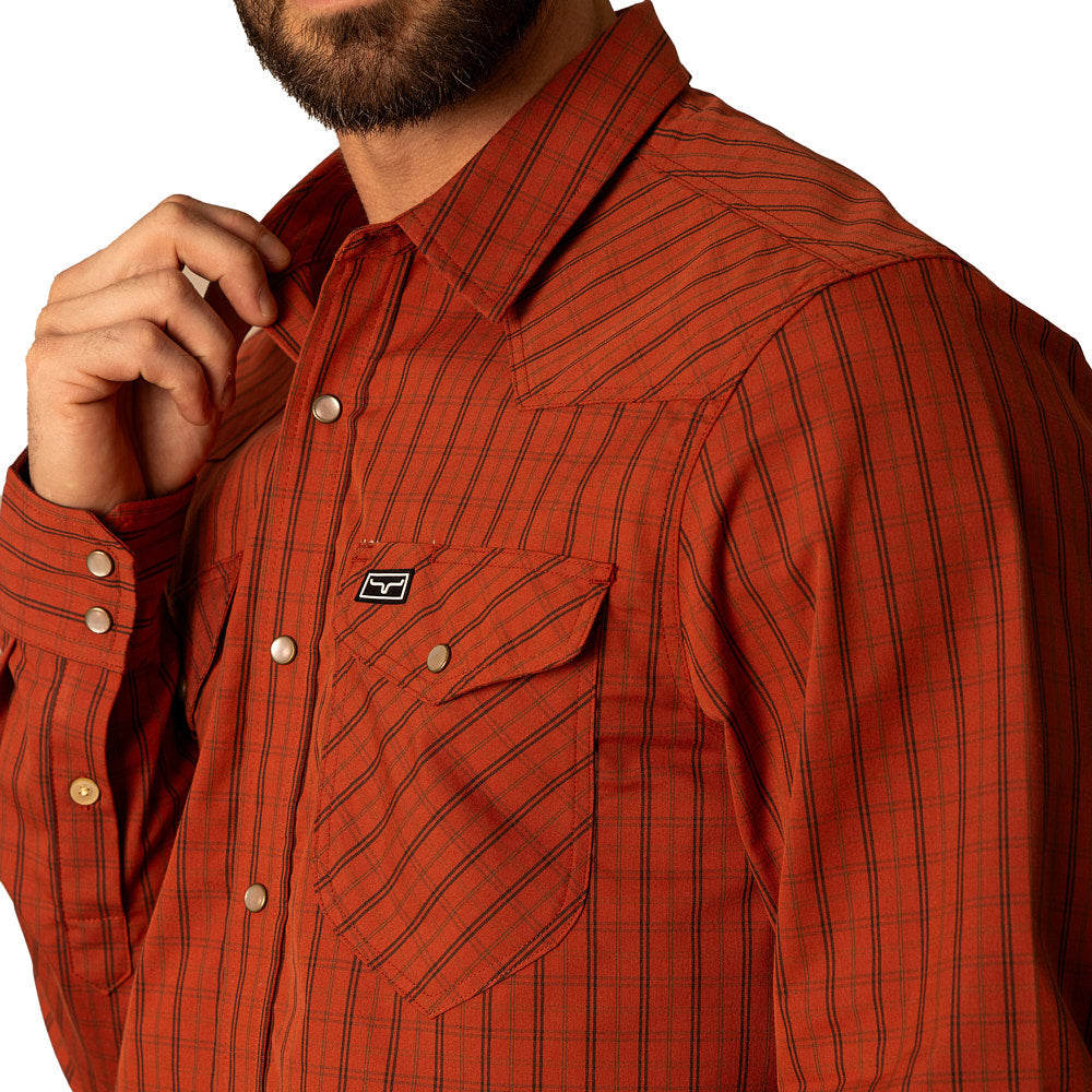 Kimes Ranch Men's Brick Red Button Shirt