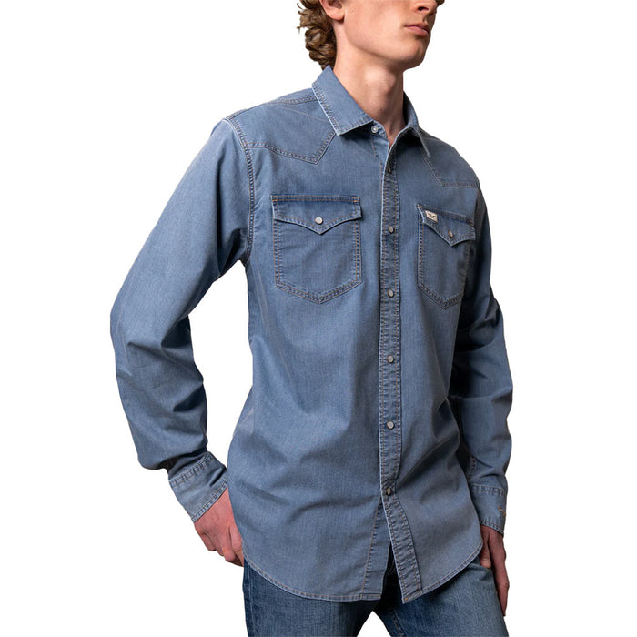 Kimes Ranch Men's Denim Cleavon Long Sleeve Snap Shirt