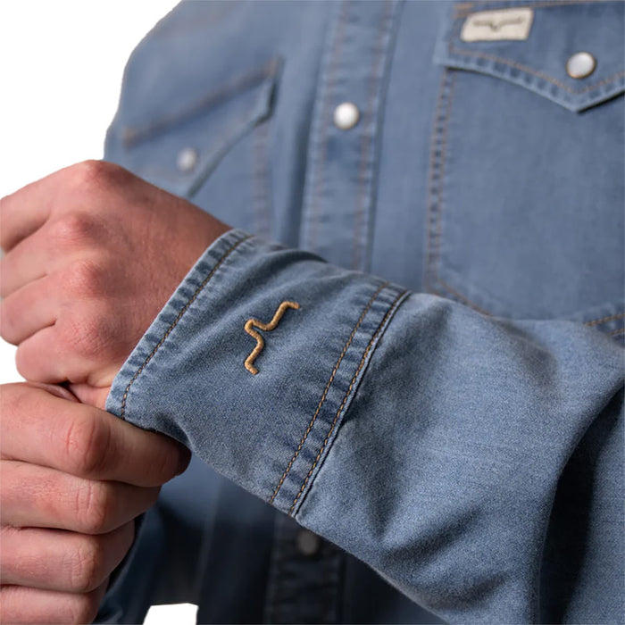 Kimes Ranch Men's Denim Cleavon Long Sleeve Snap Shirt