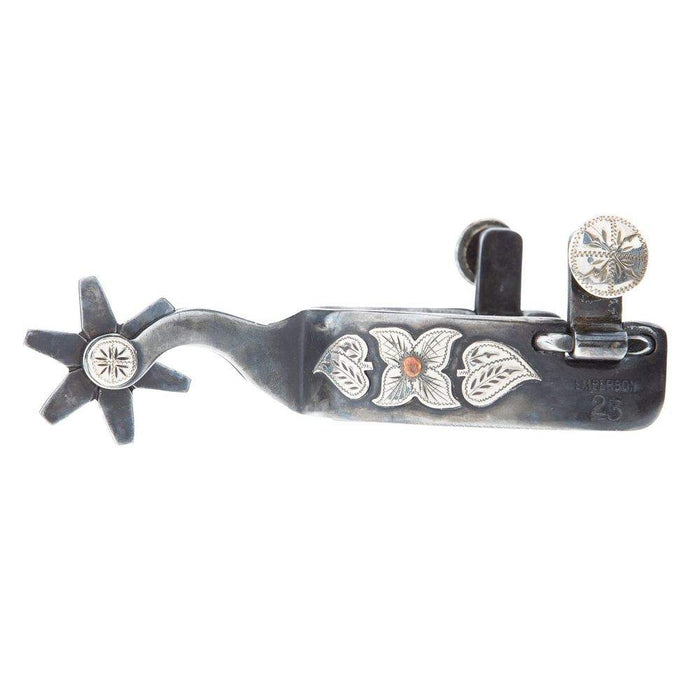 Mike Emberson Longhorn and Floral Engraved Mens Cowboy Spurs