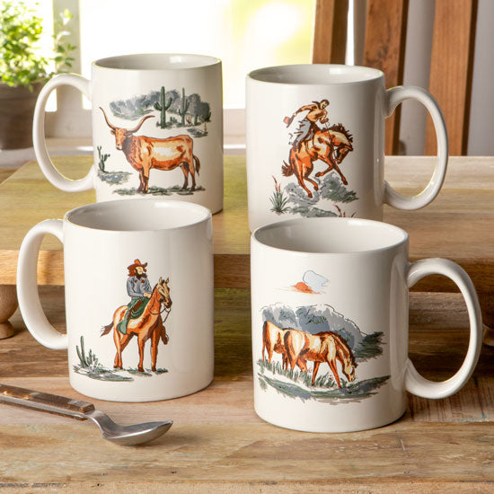 Hiend Accents Paseo Road by Ranch Life in Color Longhorn Mug