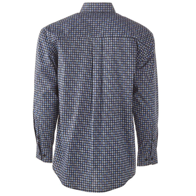 Wrangler Men's George Strait Blue Printed Button-Down Western Shirt