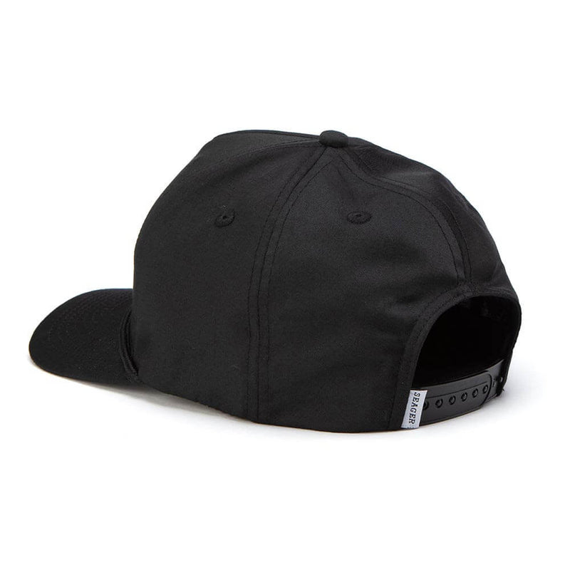 Seager Inc Men's Black Branded Snapback Cap