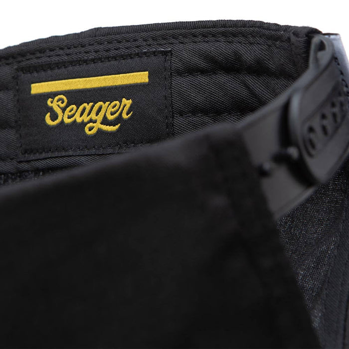 Seager Inc Men's Black Branded Snapback Cap