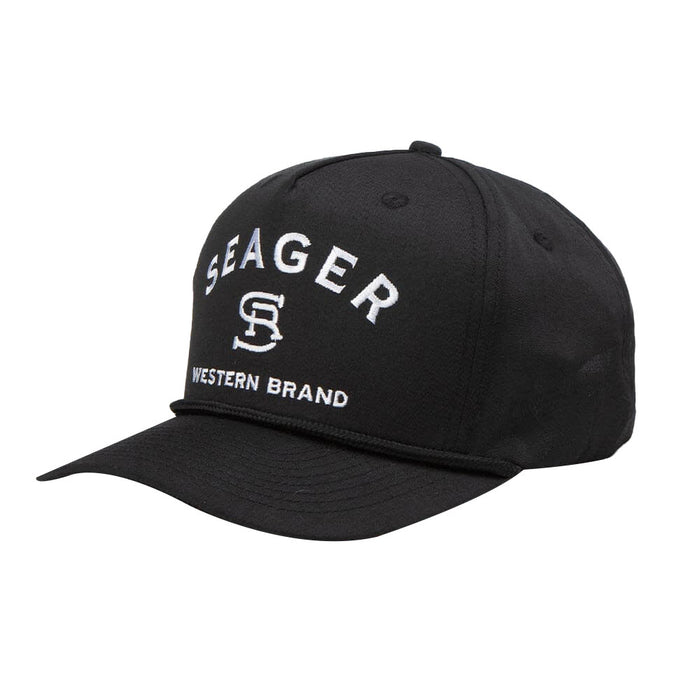 Seager Inc Men's Black Branded Snapback Cap