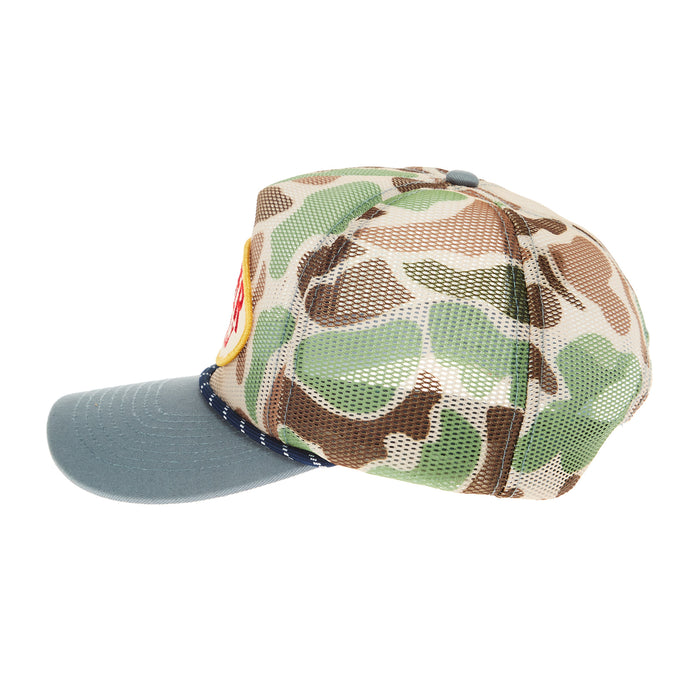 Seager Inc Men's Old Town Camo and Blue Cap