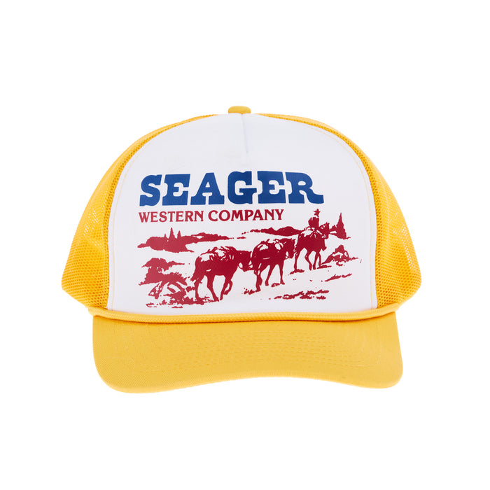 Seager Inc Men's Pack Mule Yellow and Cream Cap