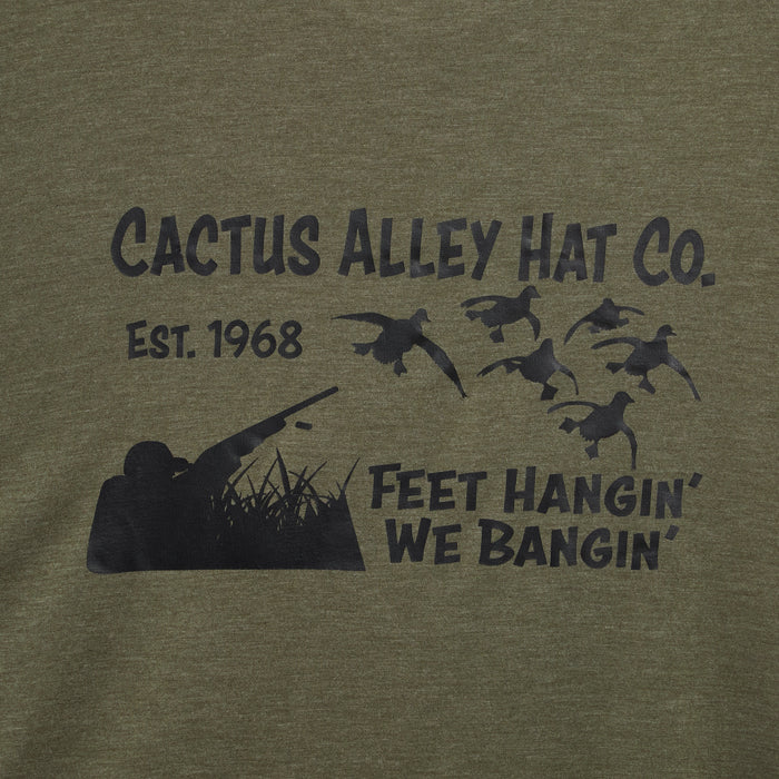 Cactus Alley Hat Co Mens Feet Hangin Green Frost Short Sleeve T-Shirt