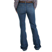 Cinch Women's Lynden Medium Stonewash Slim Trouser