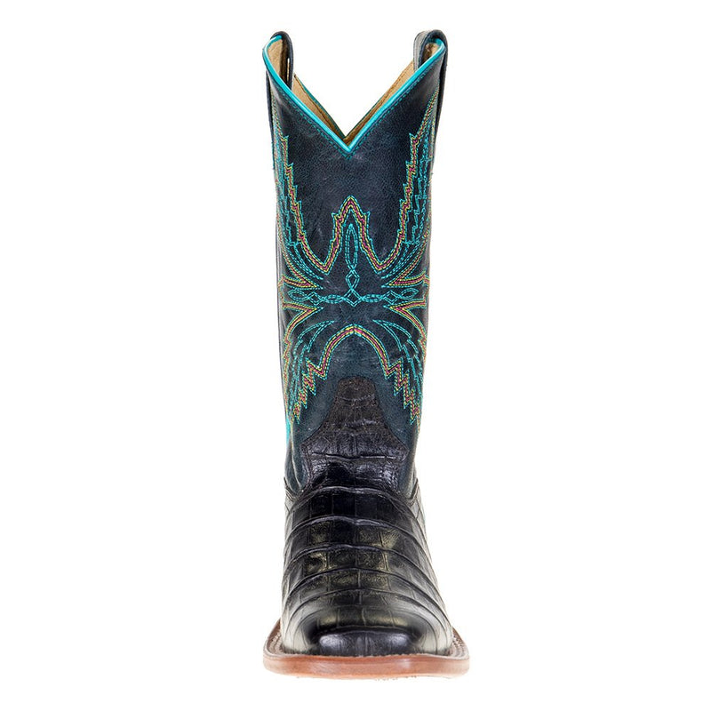 Macie Bean Kids Black Caiman Print Cowgirl Boots