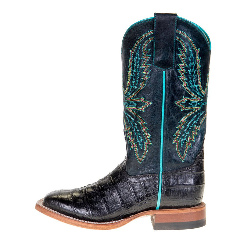 Macie Bean Kids Black Caiman Print Cowgirl Boots