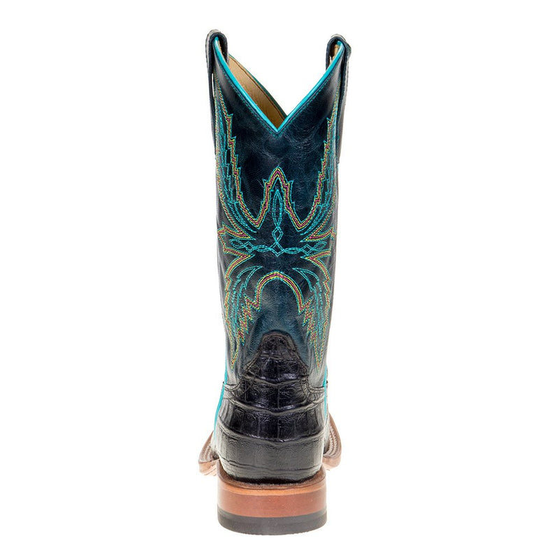 Macie Bean Kids Black Caiman Print Cowgirl Boots