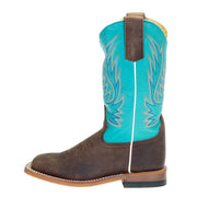 Macie Bean Kids Brown Foot Blue Top Oxbow Sole Cowgirl Boot