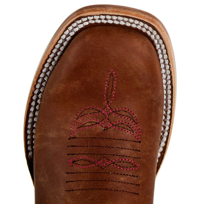 Macie Bean Kids Crazy horse with Metallic Turquoise Top Boot