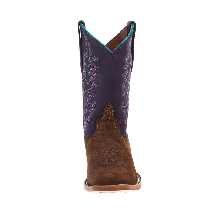 Macie Bean Girl's Snuff Waxy Commander and Purple Nashville Cutter Toe Boot