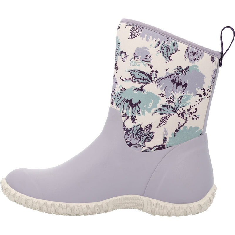 Muck Women's Grey Purple Flower Rubber Boot