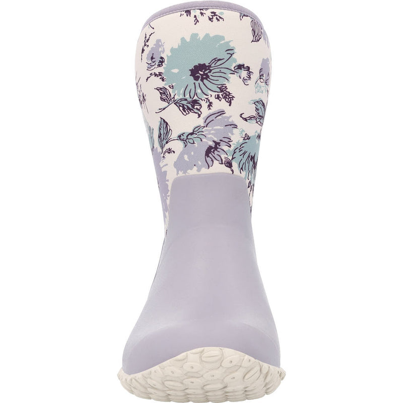 Muck Women's Grey Purple Flower Rubber Boot