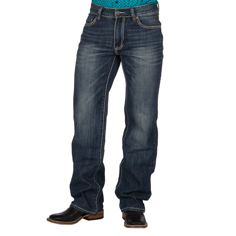 Rock N Roll Cowboy Mens N Double Barrel Relaxed Fit Straight Leg Jeans