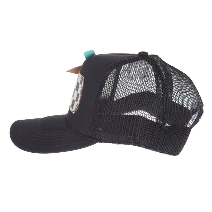 Mcintire Saddlery Checkered Black Foam Cap