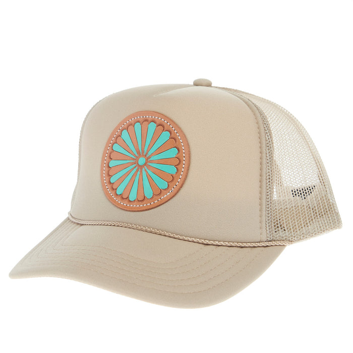 Mcintire Saddlery Turquoise Needlepoint Cream Foam Cap
