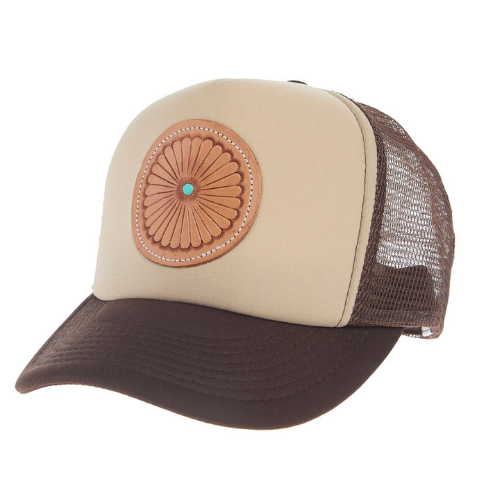 Mcintire Saddlery Natural Pinwheel White & Chocolate Cap