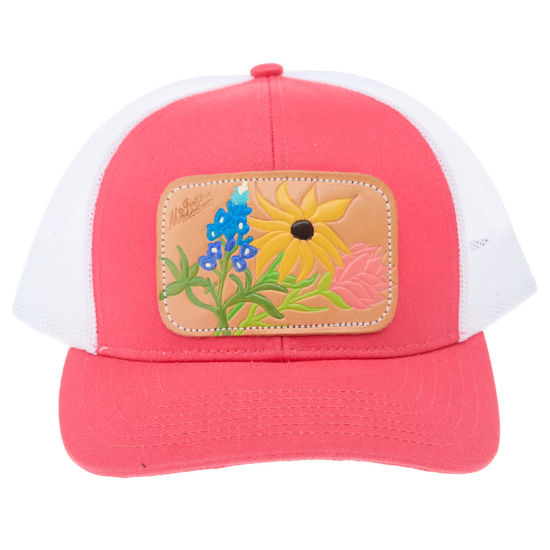 Mcintire Saddlery Coral and White Wildflower Cap