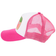 Mcintire Saddlery White and Fuchsia Pink Hibiscus Cap