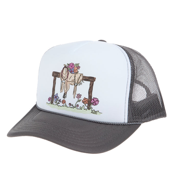 Mcintire Saddlery Hitchin Post White & Grey Cap