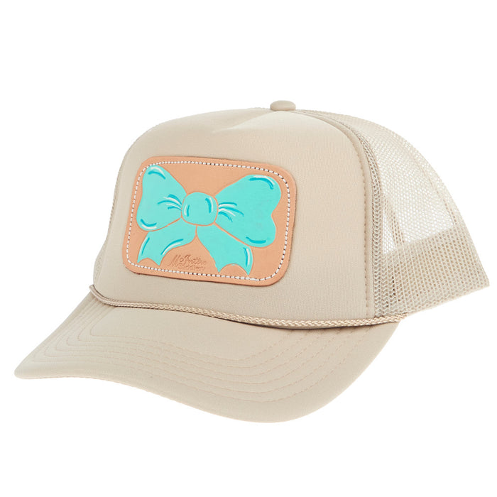 Mcintire Saddlery Turquoise Bow Cream Foam Cap