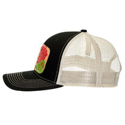 Mcintire Saddlery Black and Tan Leopard Rose Leather Patch Cap