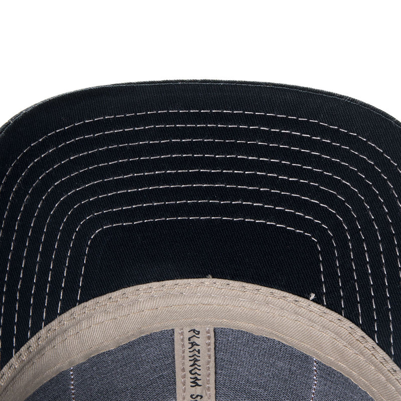 Mcintire Saddlery Black and Tan Natural Tooled Cap with Black Stitching