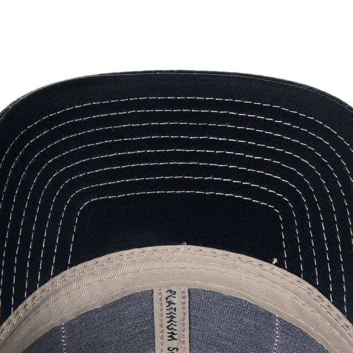 Mcintire Saddlery Black and Tan Natural Tooled Cap with Black Stitching