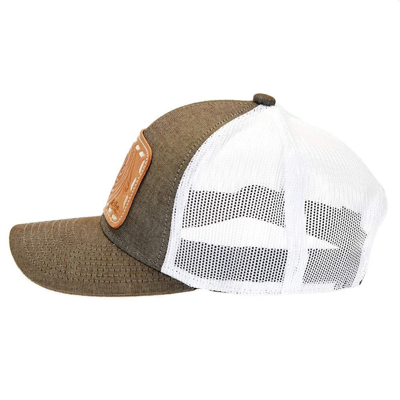Mcintire Saddlery Heather Brown Leather Patch Cap