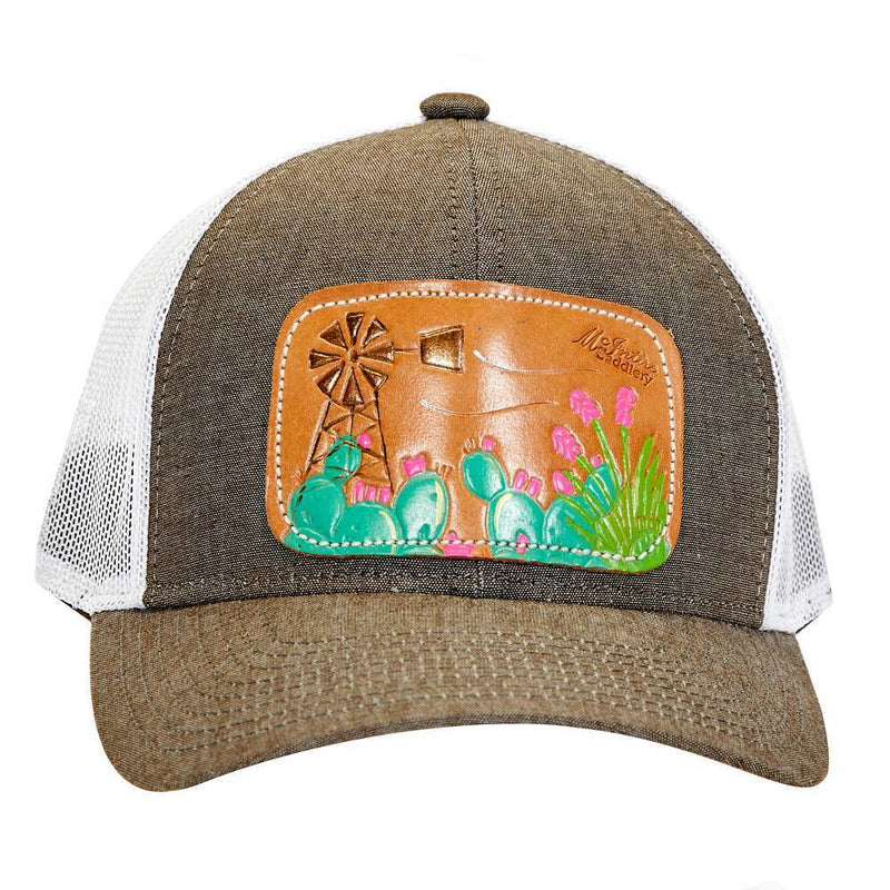 Mcintire Saddlery Heather Brown Cap with Windmill Leather Patch