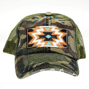 Mcintire Saddlery Camo Leather Patch Ponytail Cap
