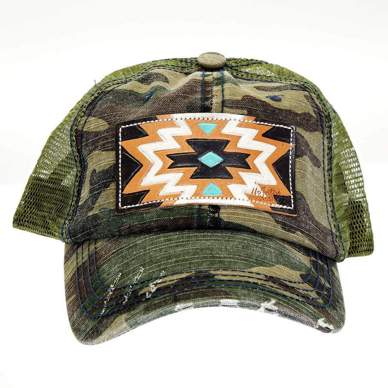 Mcintire Saddlery Camo Leather Patch Ponytail Cap