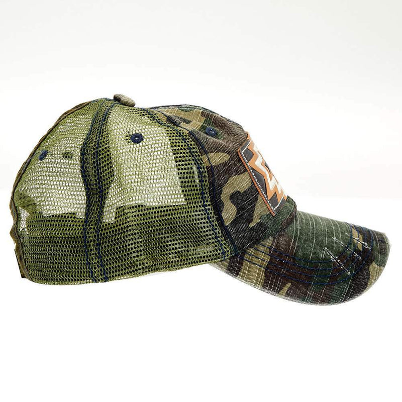 Mcintire Saddlery Camo Leather Patch Ponytail Cap