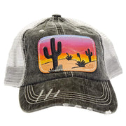 Mcintire Saddlery Charcoal Gray Cap with Dark Sunset Leather Patch