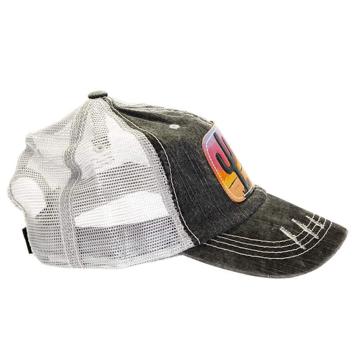 Mcintire Saddlery Charcoal Gray Cap with Dark Sunset Leather Patch