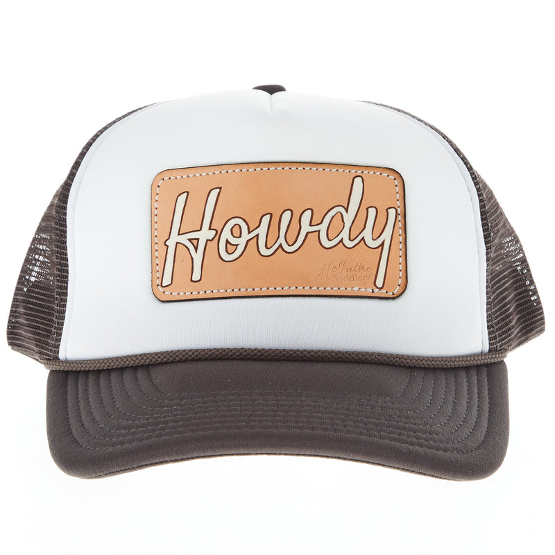 Mcintire Saddlery White and Grey Howdy Foam Trucker Cap