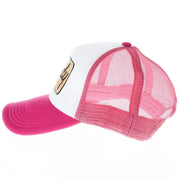Mcintire Saddlery White and Fuchsia Howdy Foam Trucker Cap