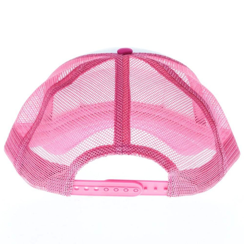 Mcintire Saddlery White and Fuchsia Howdy Foam Trucker Cap